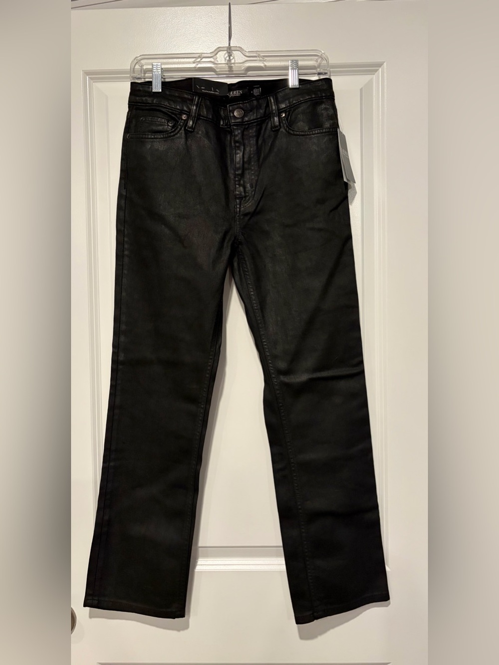 Lauren Ralph Lauren High Rise Straight Ankle Comfort Stretch Black Jeans